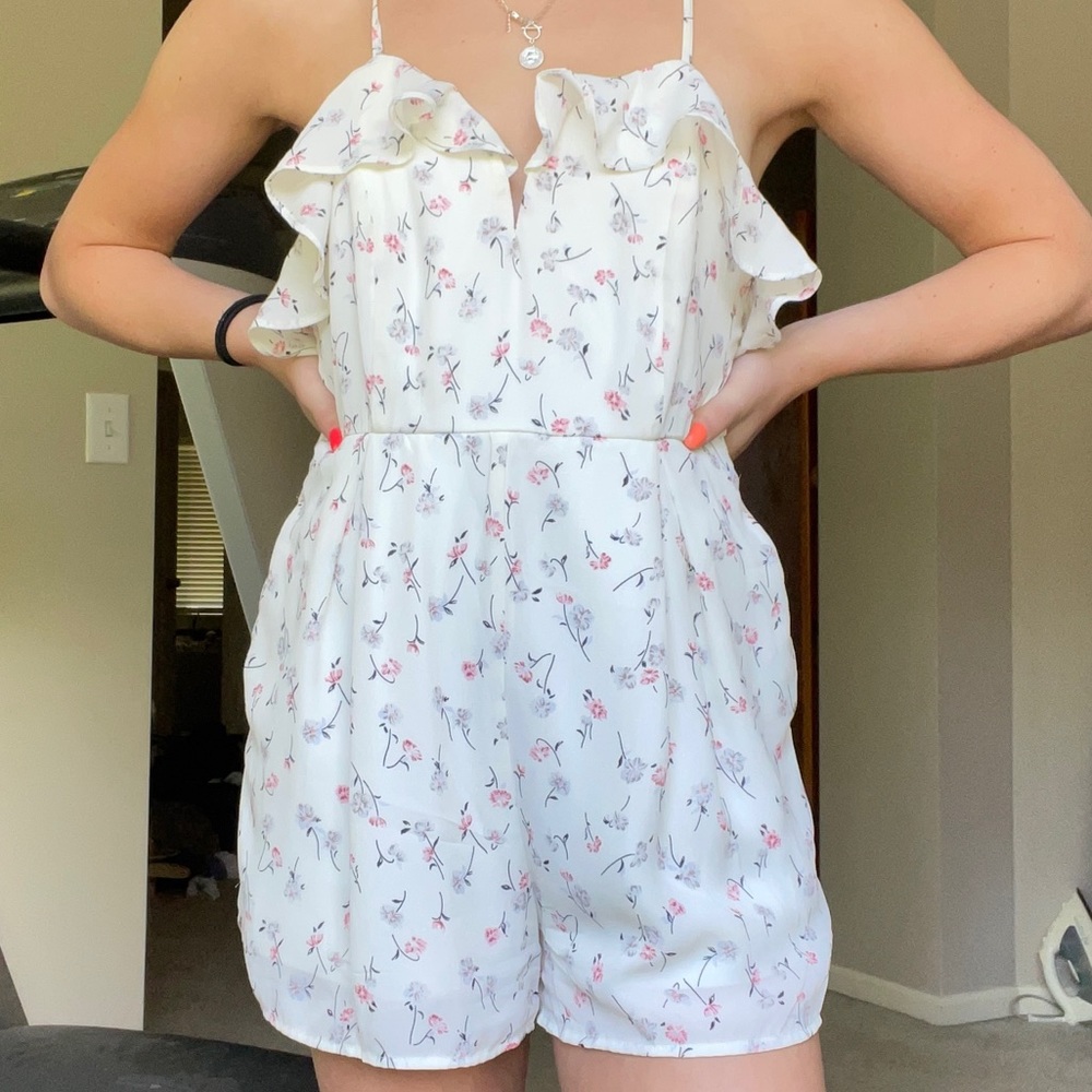 White floral romper
